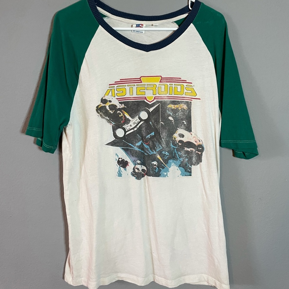 Asteroids vintage baseball tee